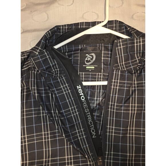Zero Restriction Men’s Golf Jacket Full Zip Black Plaid Polyester Size Medium - Picture 2 of 12